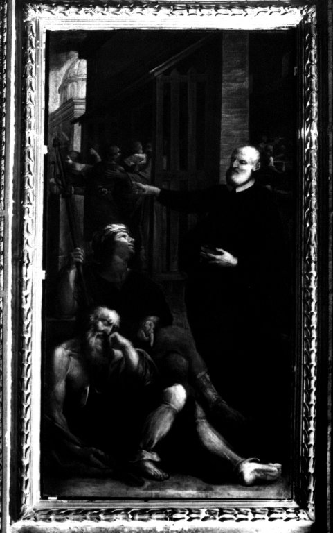 San Filippo Neri cura i malati (dipinto) di Ferretti Giovanni Battista (sec. XVI